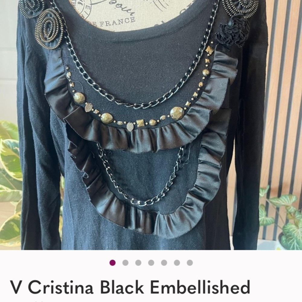 Elegant Black Top with Gold Embellishments